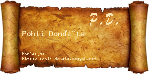 Pohli Donáta névjegykártya